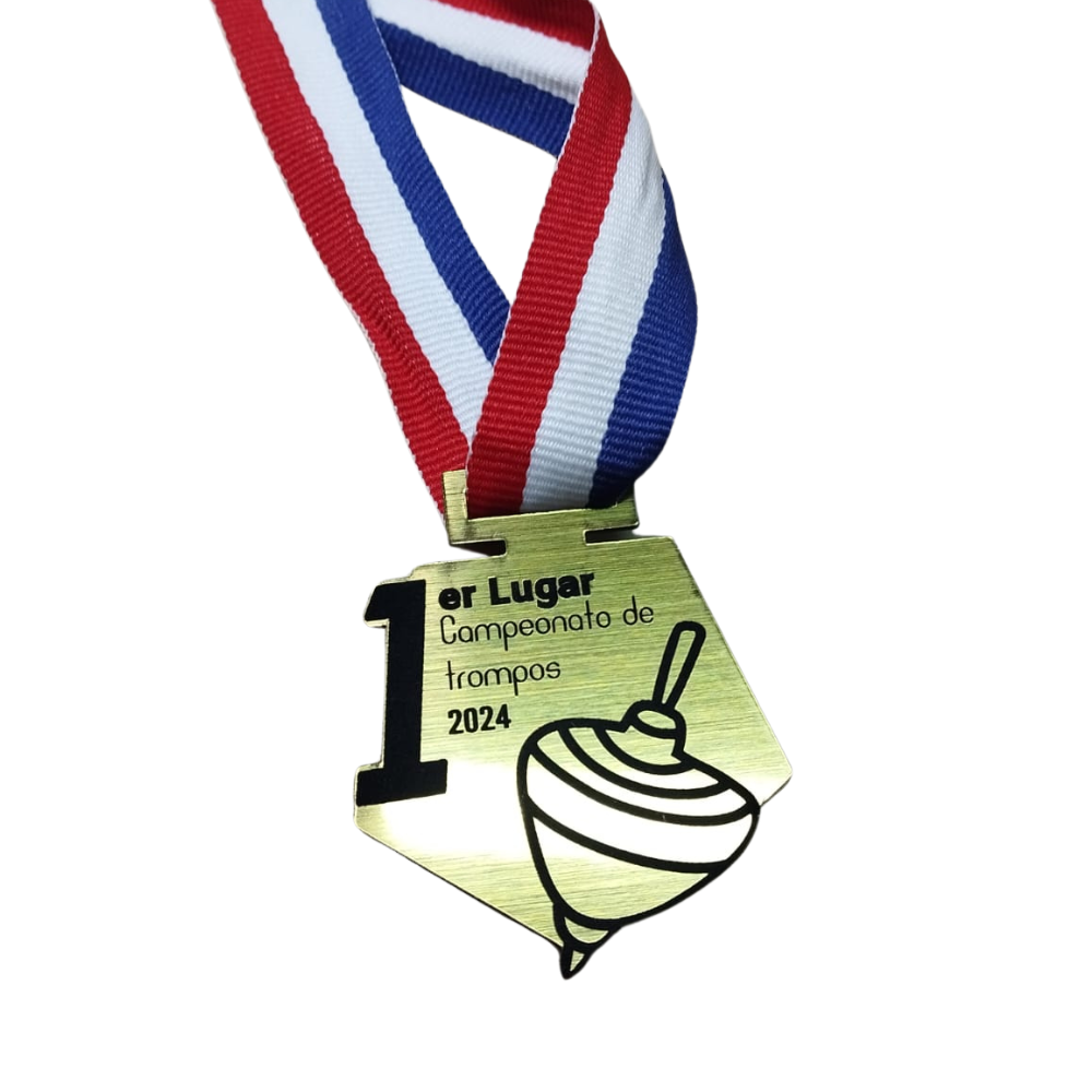 Medalla Campeonato Juegos Típicos Fiestas Patrias – Personalizable con Cinta Tricolor