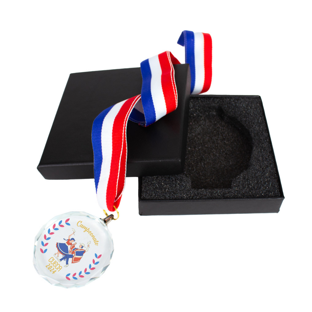 Medalla de Cristal Personalizada Campeonato de Cueca