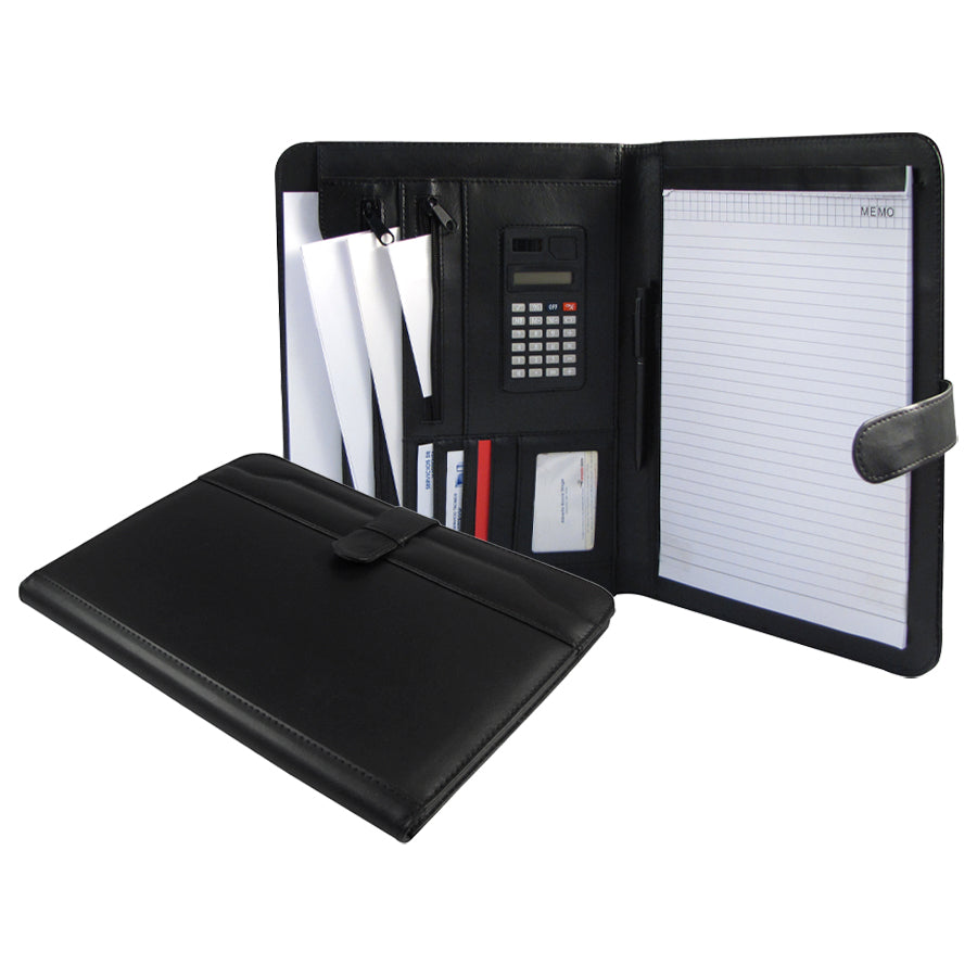 Carpeta de ecocuero Negro con accesorios