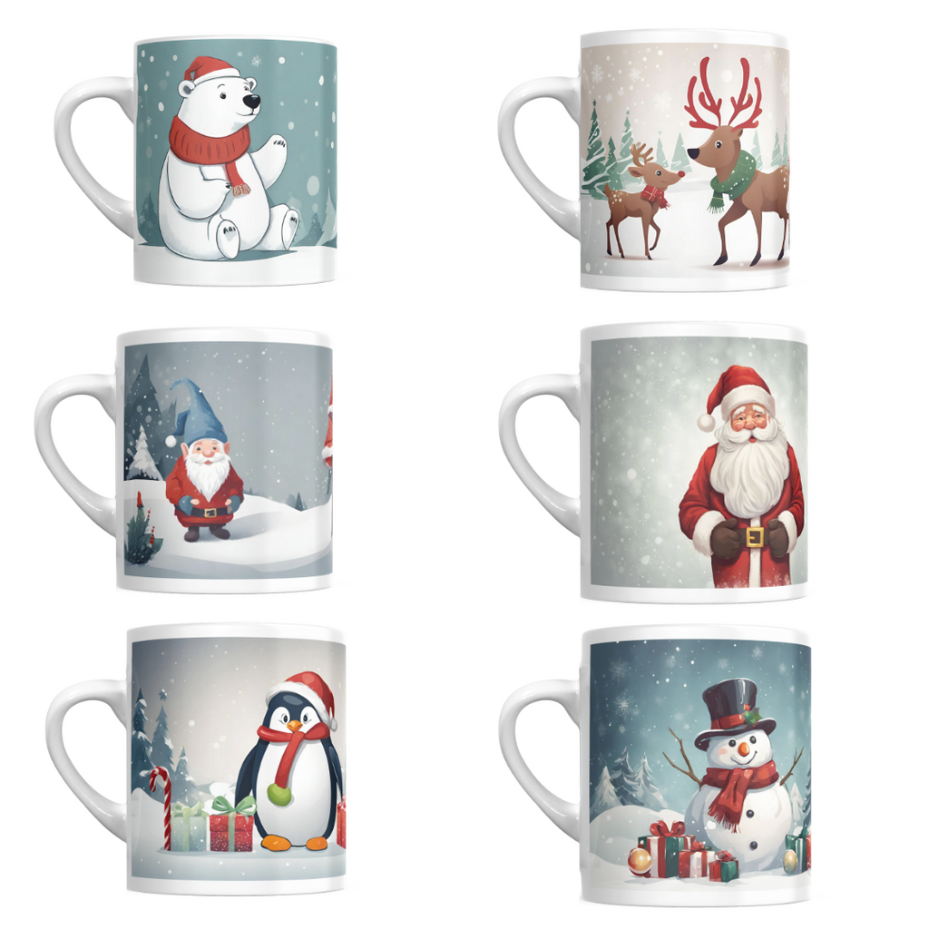 TAZAS DE CAFÉ NAVIDEÑAS 6 UNIDADES 177CC.