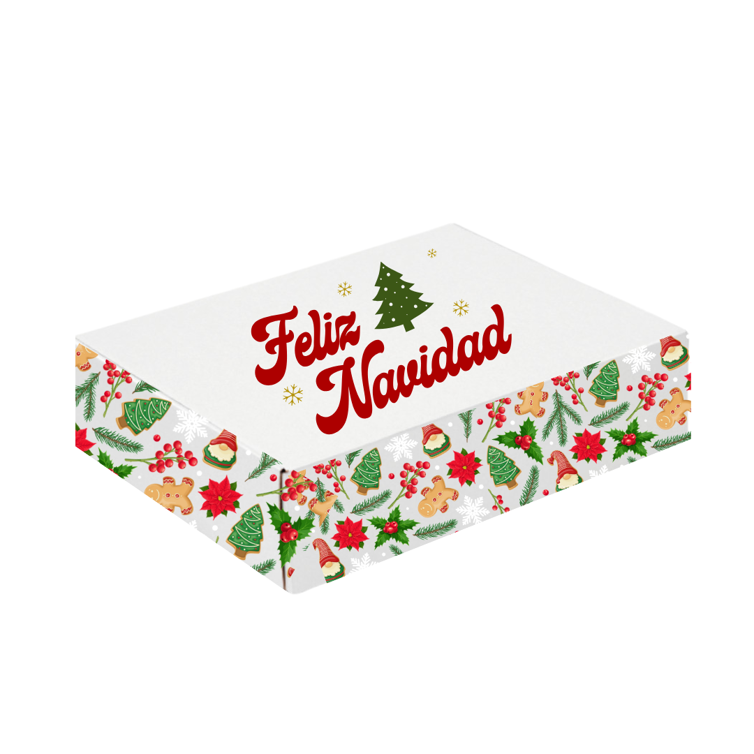Pack 12 Cajas de Cartón Navideña para Regalos