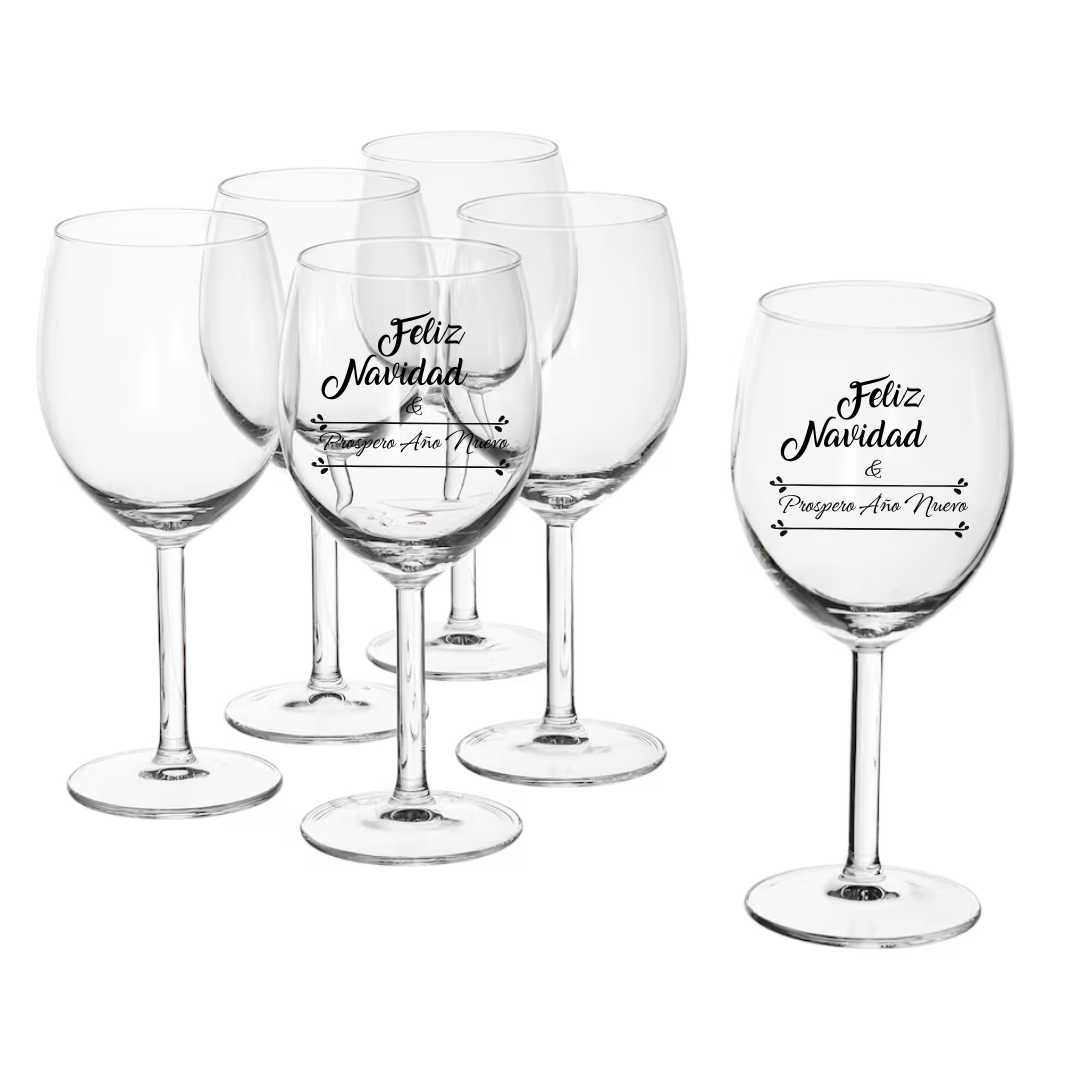 Set de Copas "Feliz Navidad y Próspero Año Nuevo"