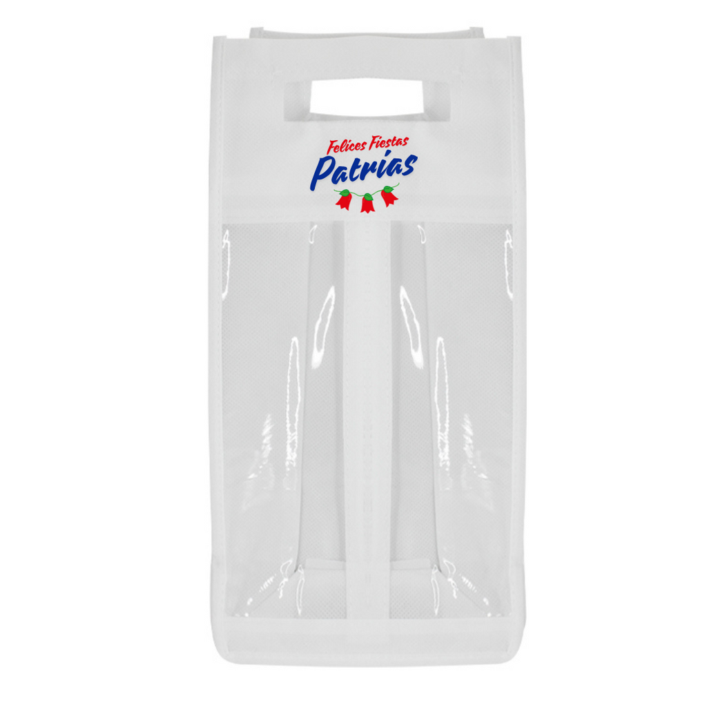Porta-Botellas de Vino TNT Fiestas Patrias – Reutilizable con Ventanas  (2 Unidades)