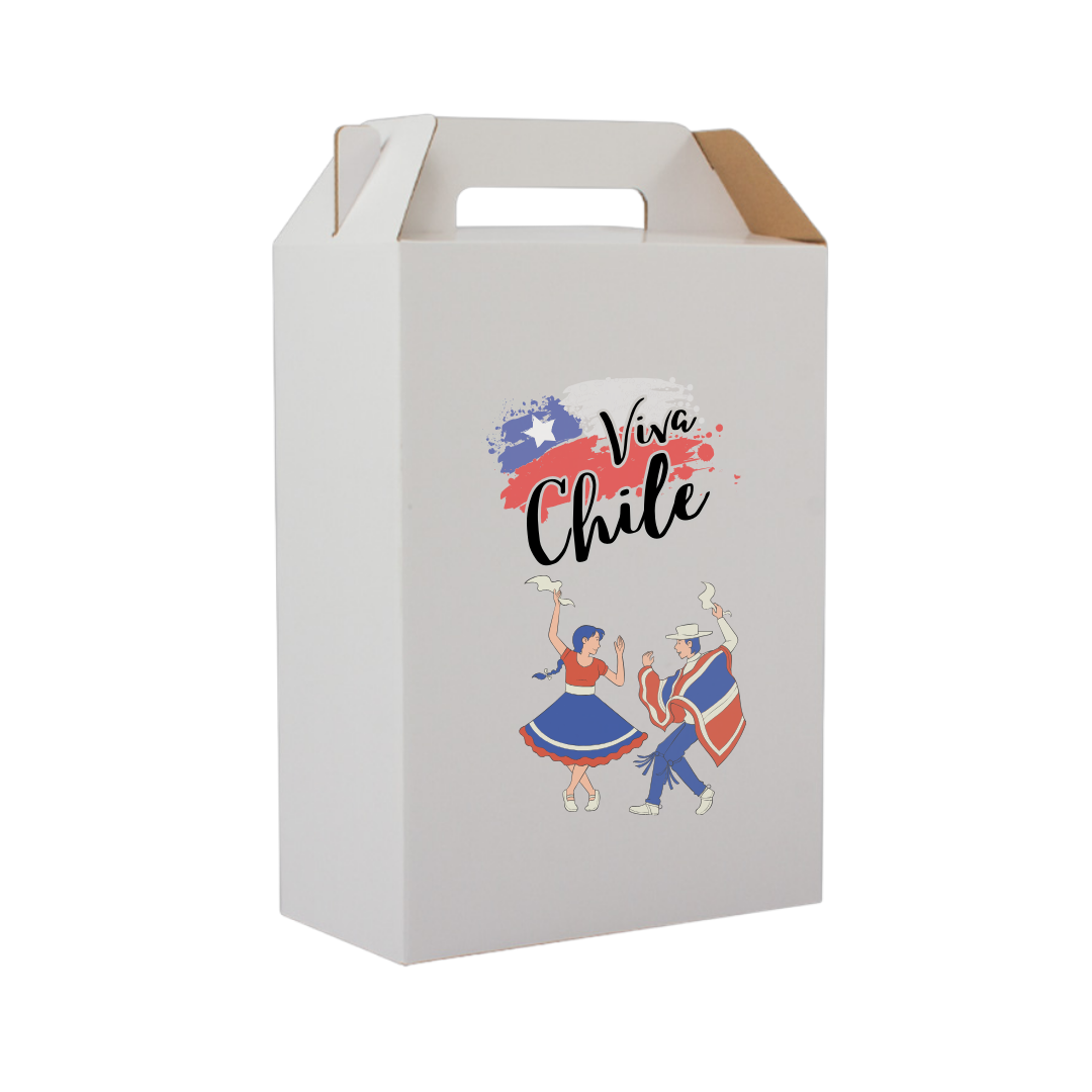 Caja Autoarmable Fiestas Patrias con Asas   -Embalaje y Regalo Dieciochero