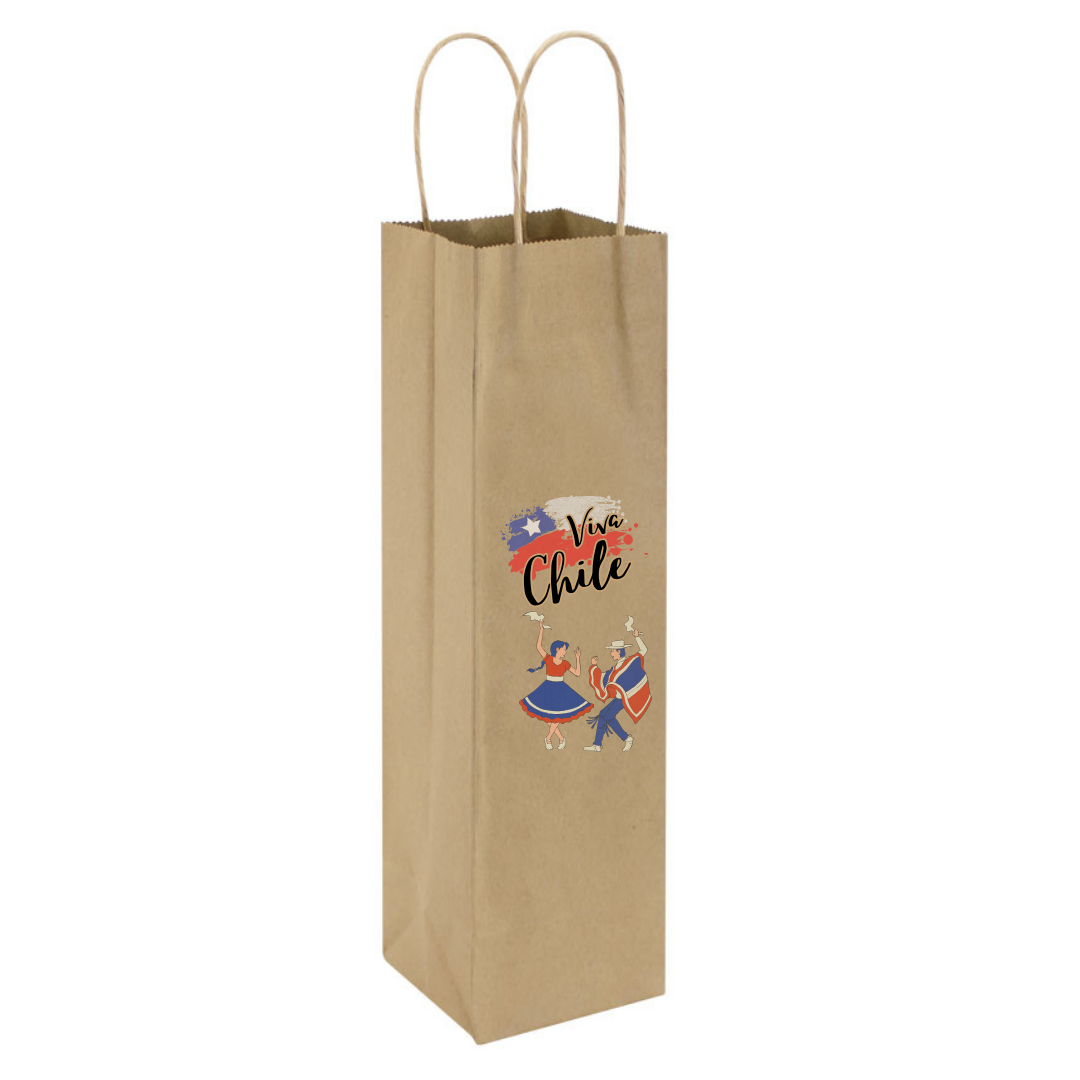 Bolsas de Papel para Vino Fiestas Patrias pack 12u