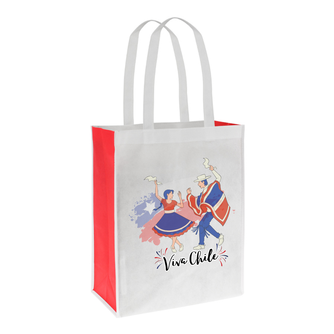 Bolsa TNT Reutilizable “Viva Chile” Fiestas Patrias – Pack 12 Unidades