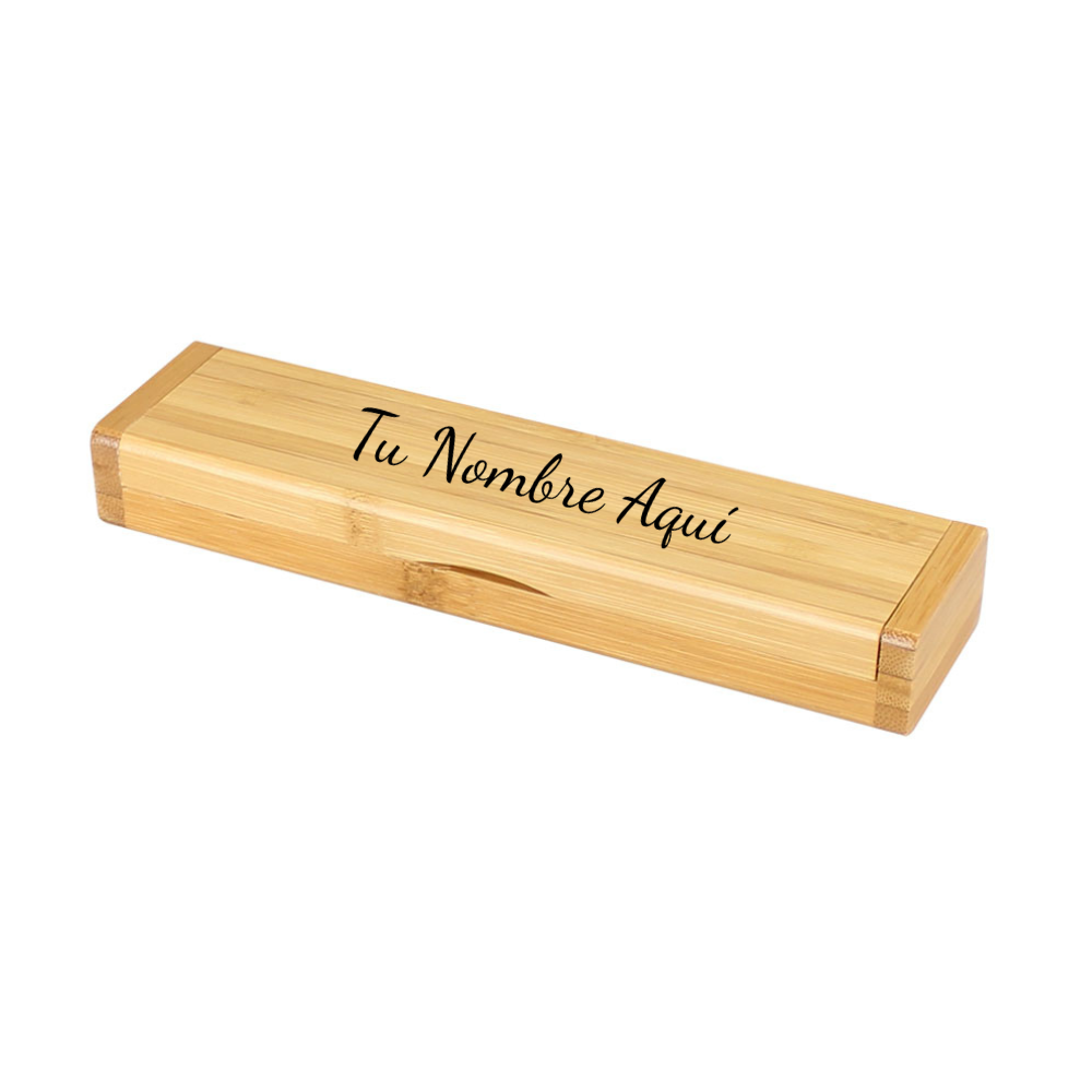 Estuche de bambú personalizado con cierre magnético