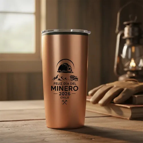 Mug Metálico Encobrizado 600cc Día Del Minero