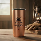 Mug Metálico Encobrizado 600cc Día Del Minero