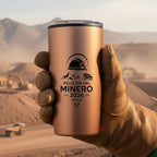 Mug Metálico Encobrizado 600cc Día Del Minero