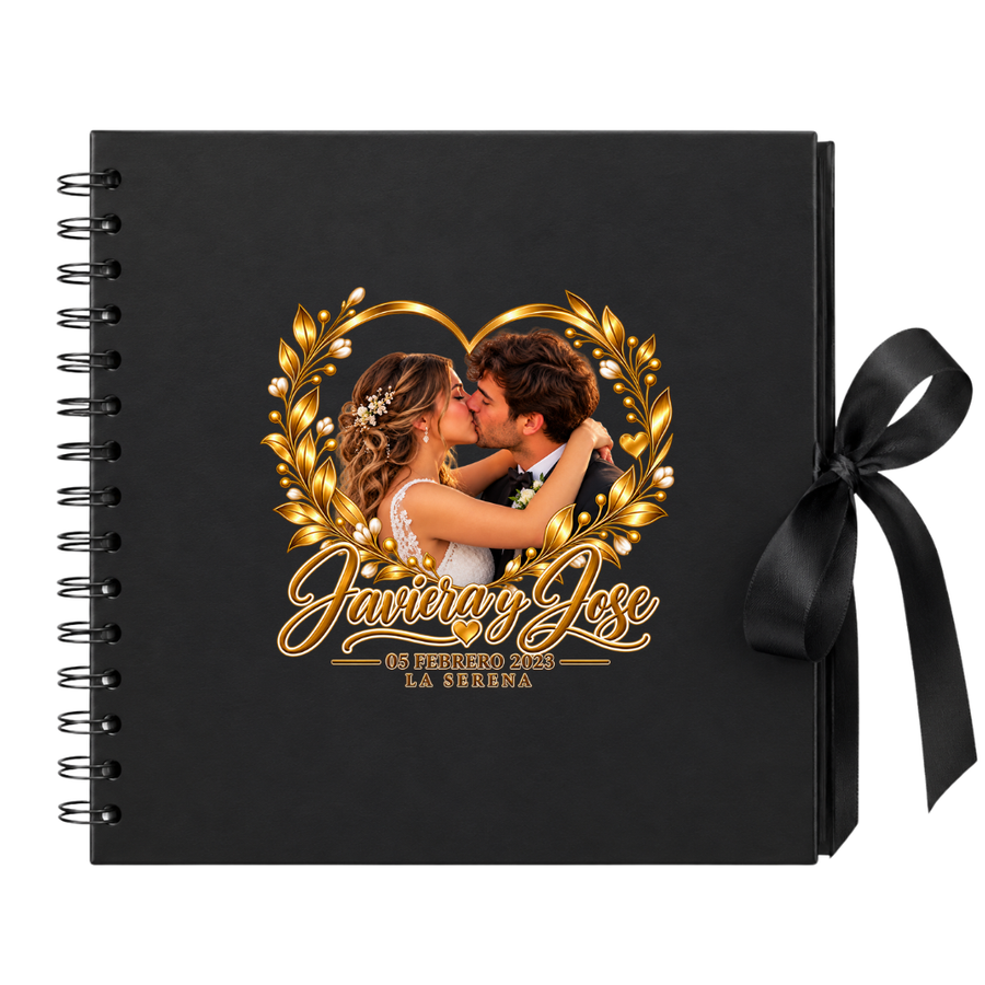Álbum de Fotos Personalizado para Matrimonio - Hoja negra