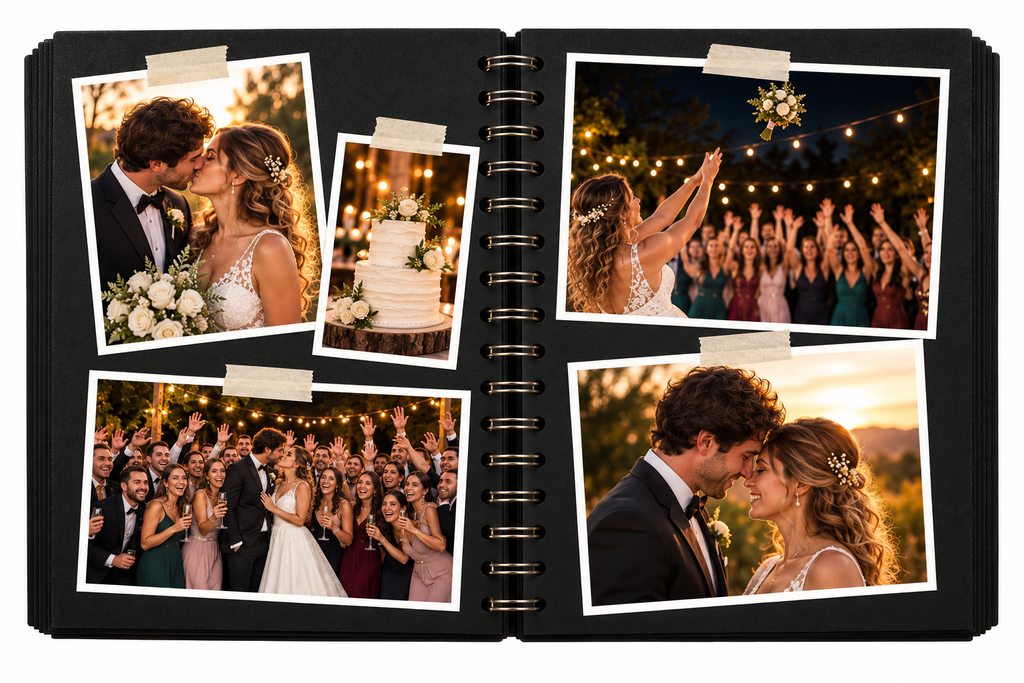 Álbum de Fotos Personalizado para Matrimonio - Hoja negra