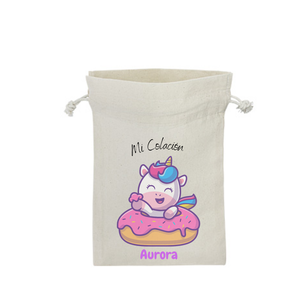 Saquito de algodón personalizado para la colación