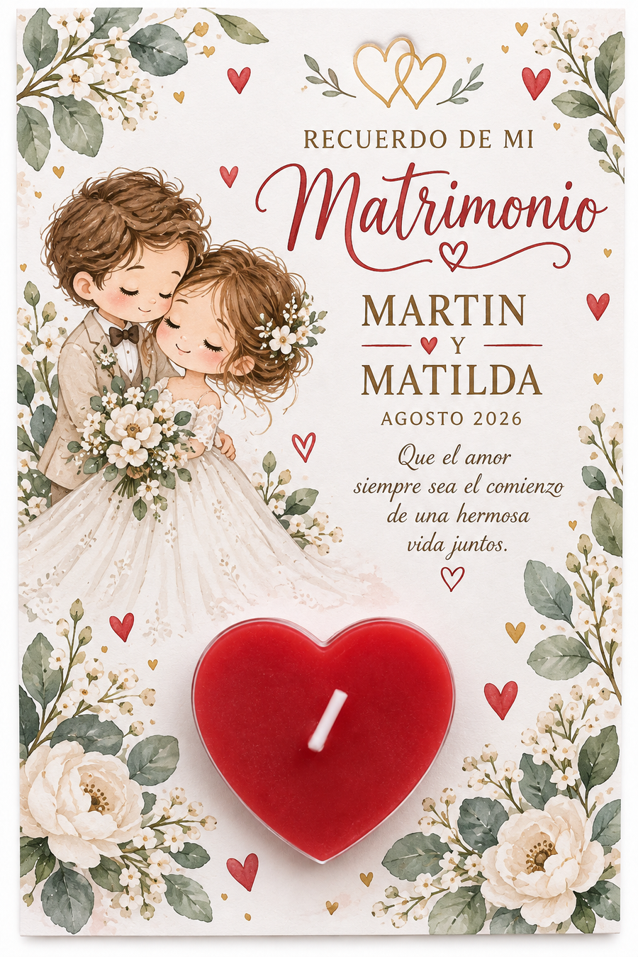 Vela Recuerdito de Matrimonio