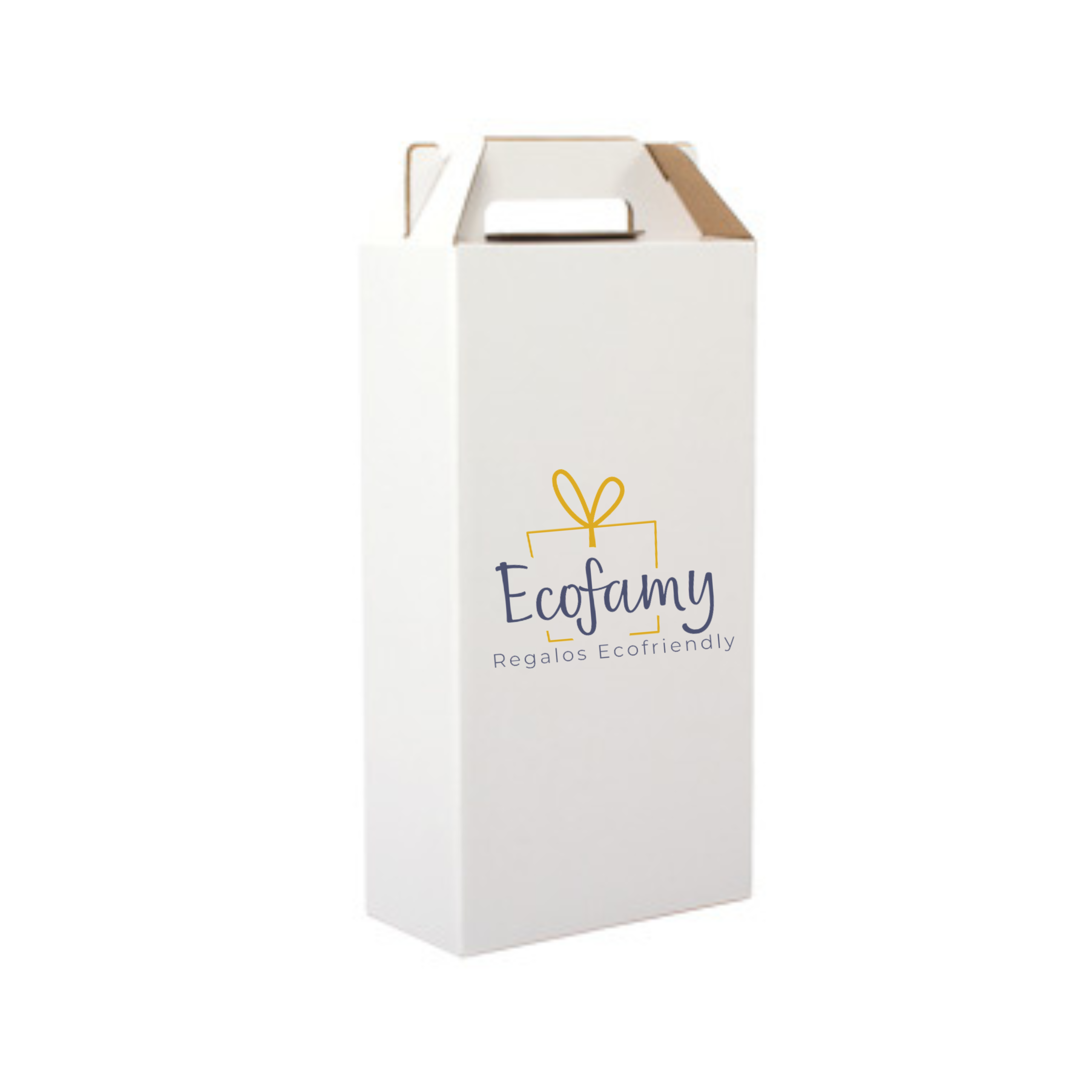Caja autoarmable con asas, para 2 botellas de Vino