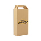 Caja autoarmable con asas, para 2 botellas de Vino