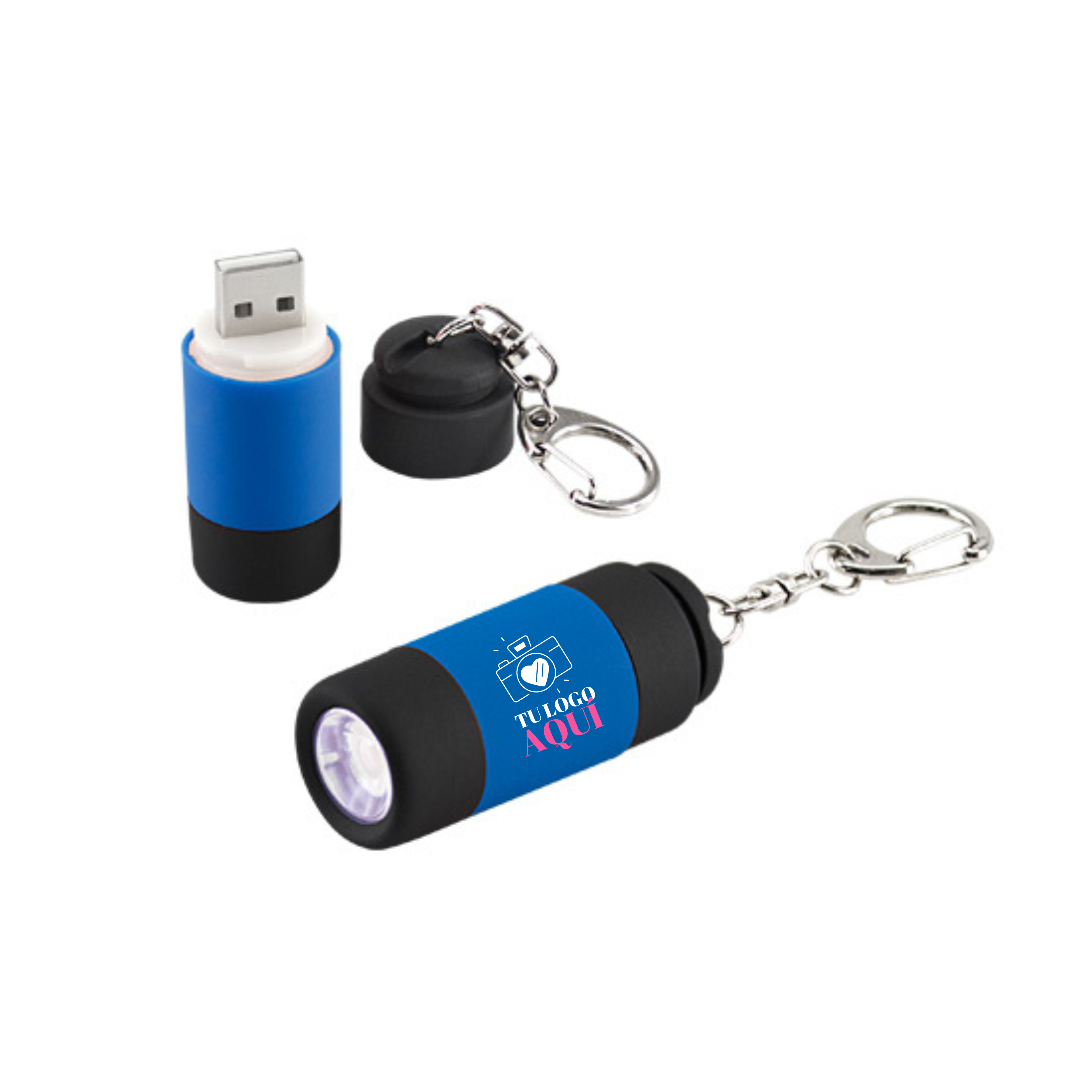 Llavero-Linterna LED Cargador USB
