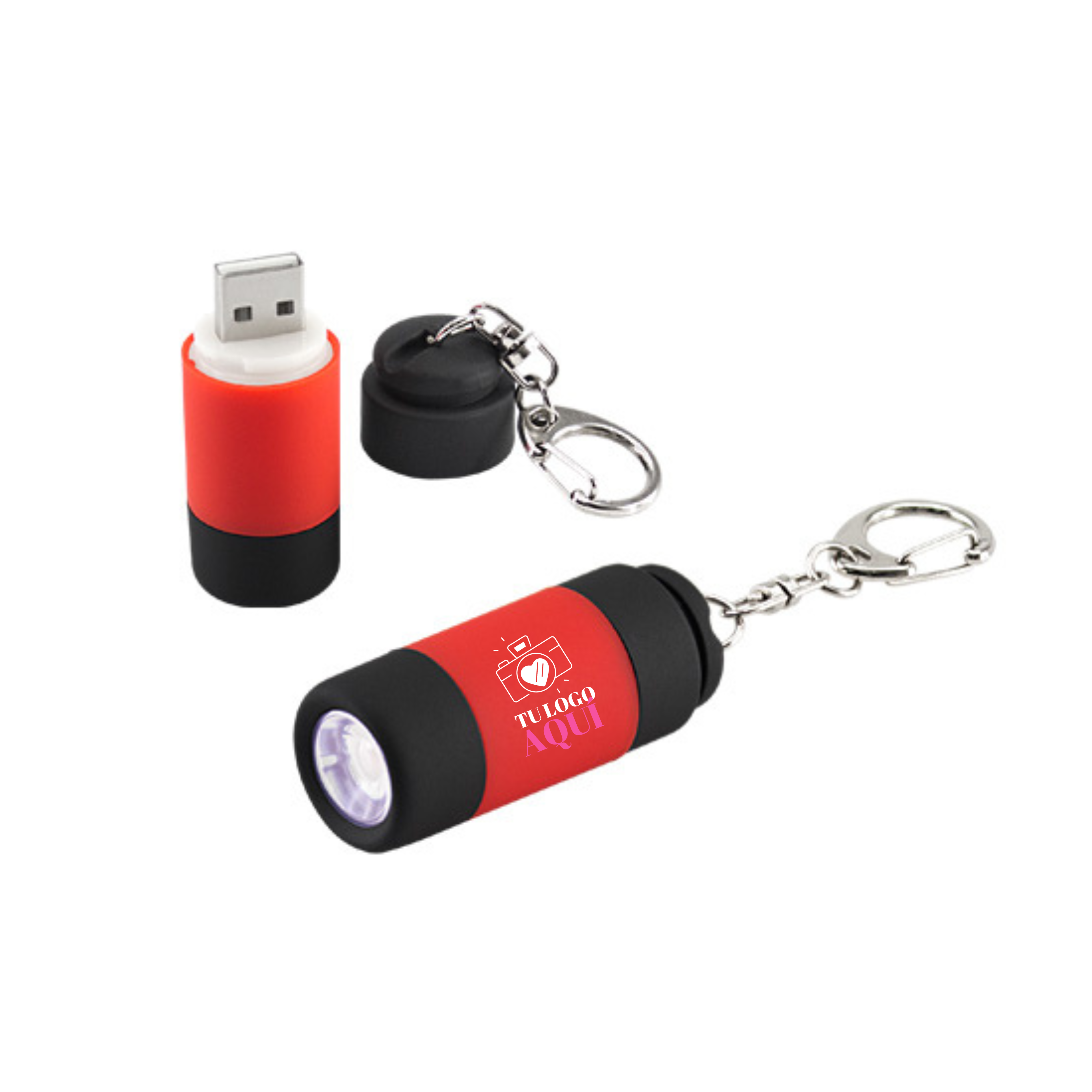 Llavero-Linterna LED Cargador USB