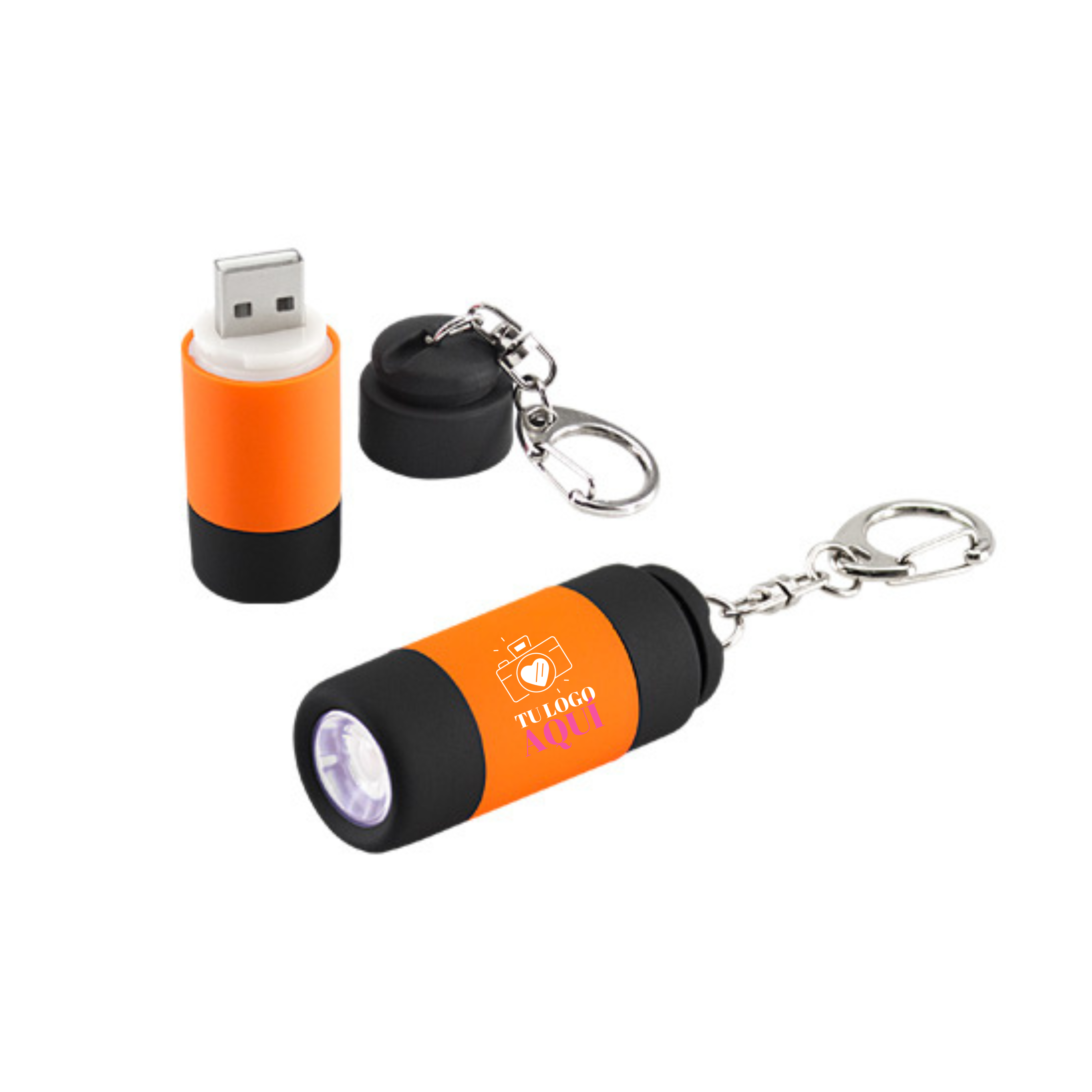 Llavero-Linterna LED Cargador USB