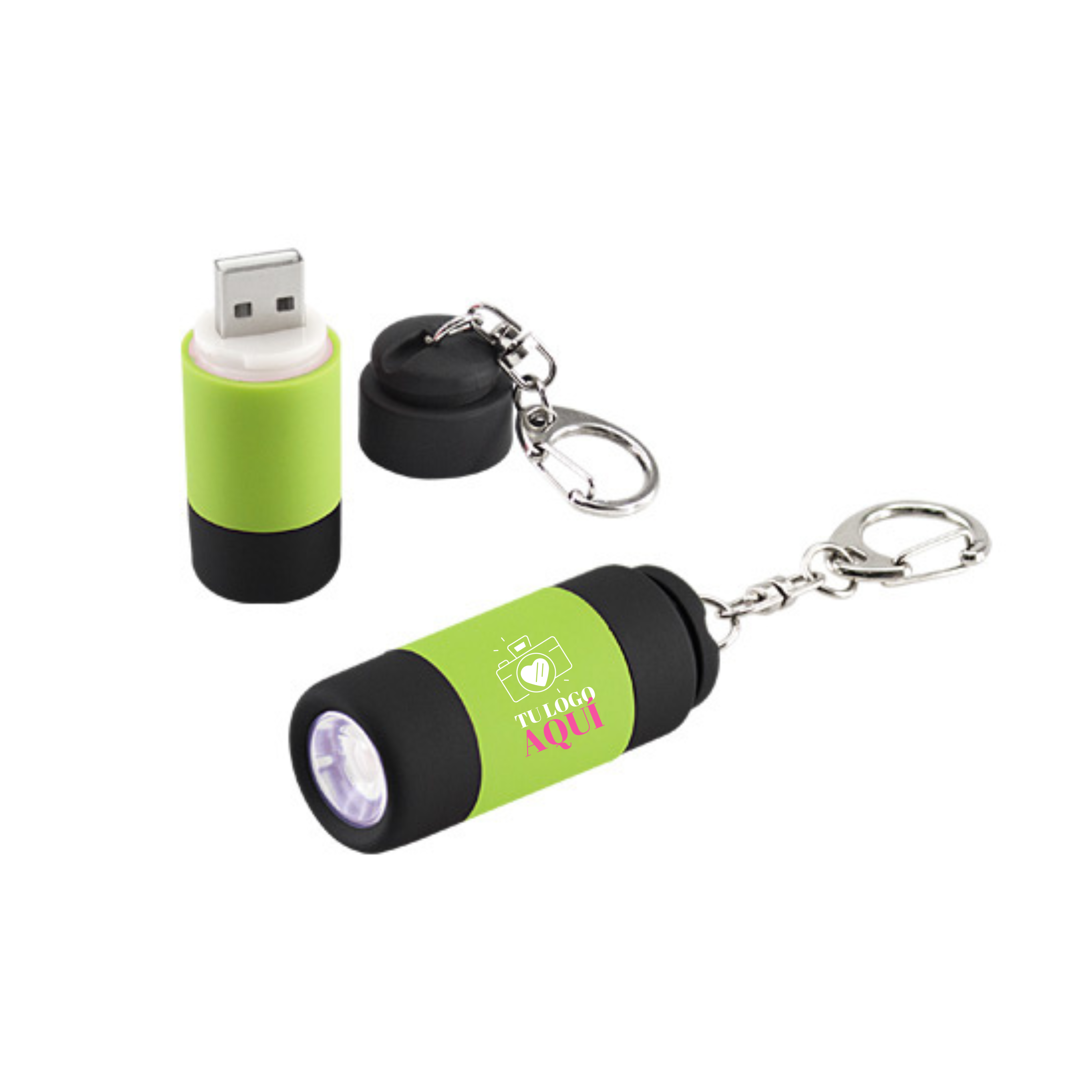 Llavero-Linterna LED Cargador USB