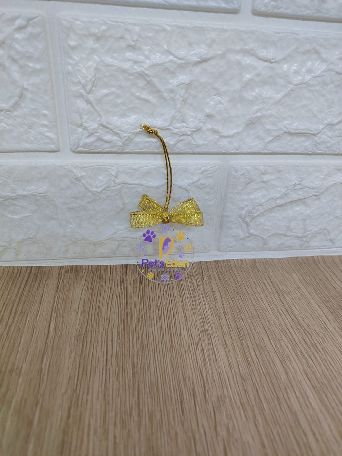 Esfera Navideña de Acrílico Personalizada 7 cm con Colgante