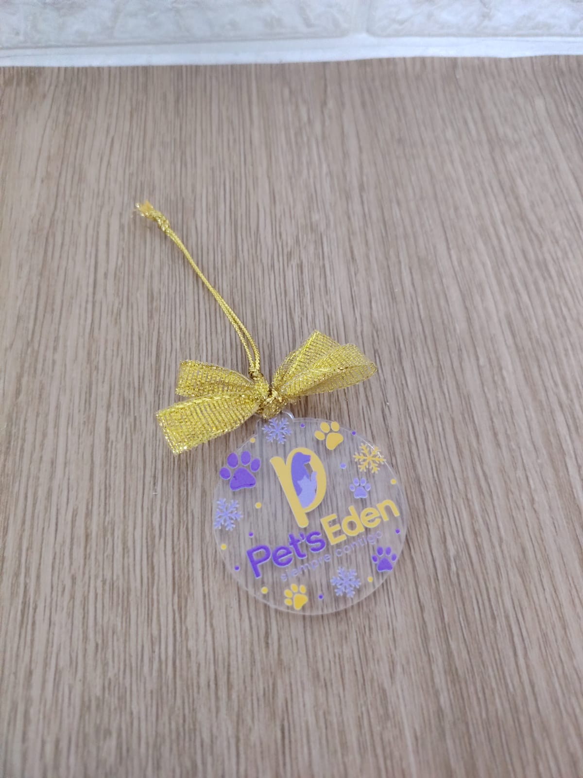 Esfera Navideña de Acrílico Personalizada 7 cm con Colgante