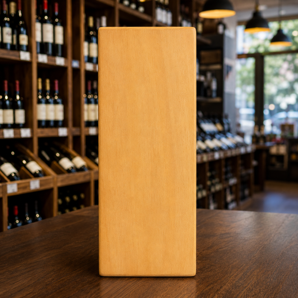 Caja de Madera Natural para Vino