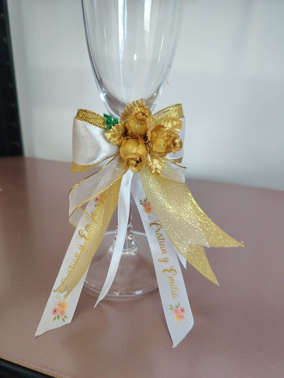 Pack 2 Copas Matrimonio Personalizadas + Cinta Decorativa