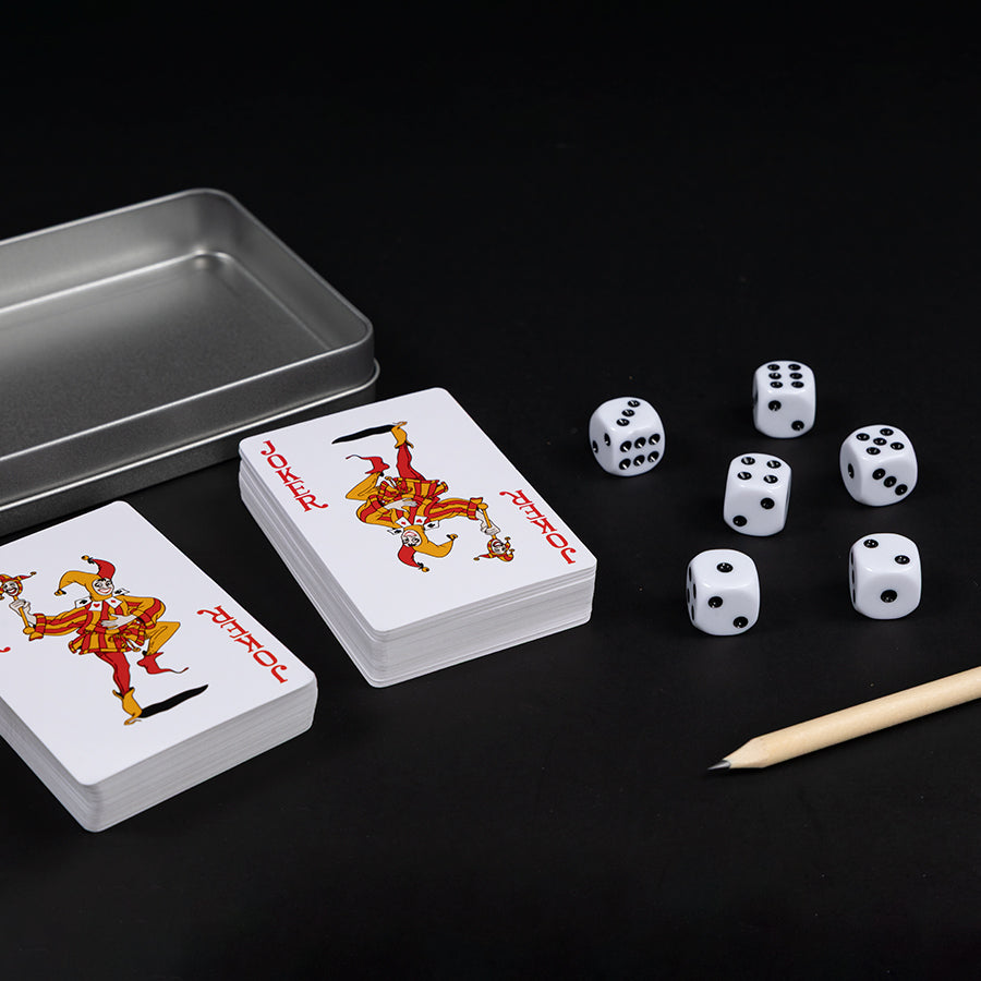 Set de Naipes y Dados en estuche de Aluminio 13