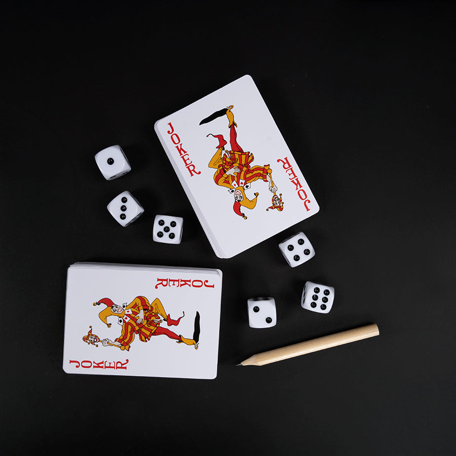 Set de Naipes y Dados en estuche de Aluminio 14