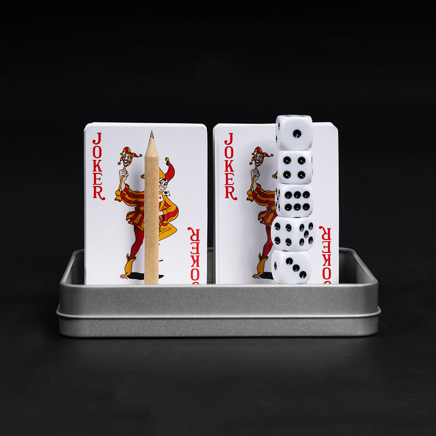 Set de Naipes y Dados en estuche de Aluminio 17