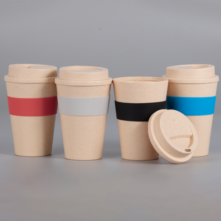 Mug Eco Cup «WHEAT STRAW» 355cc con banda silicona 1