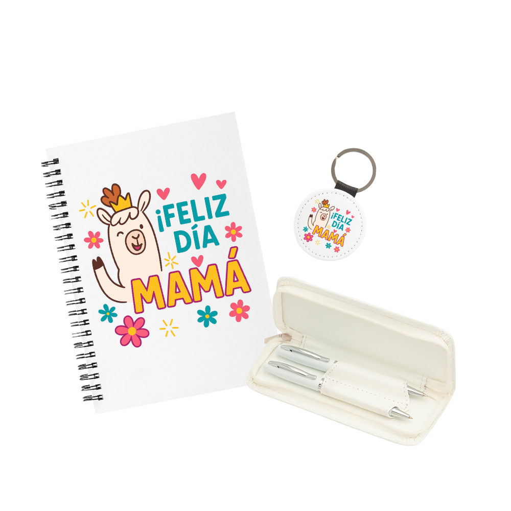 Pack Escritura y Recuerdo Mamá: Croquera + Lápiz + Llavero