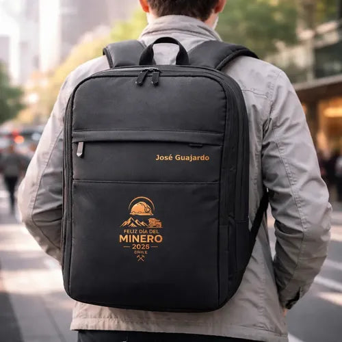 Mochila Porta Notebook 15l Dia Del Minero Personalizada