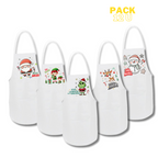 PACK Delantales Navideños de Poliéster 12u