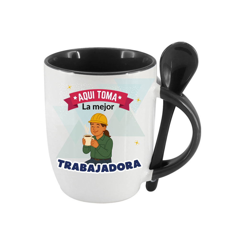 Tazón con cucharita Día del Trabajador