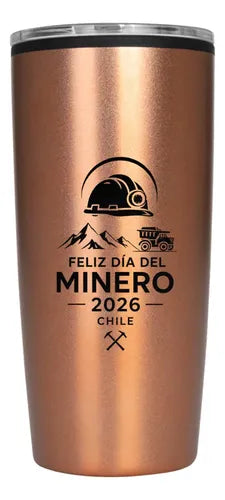 Mug Metálico Encobrizado 600cc Día Del Minero
