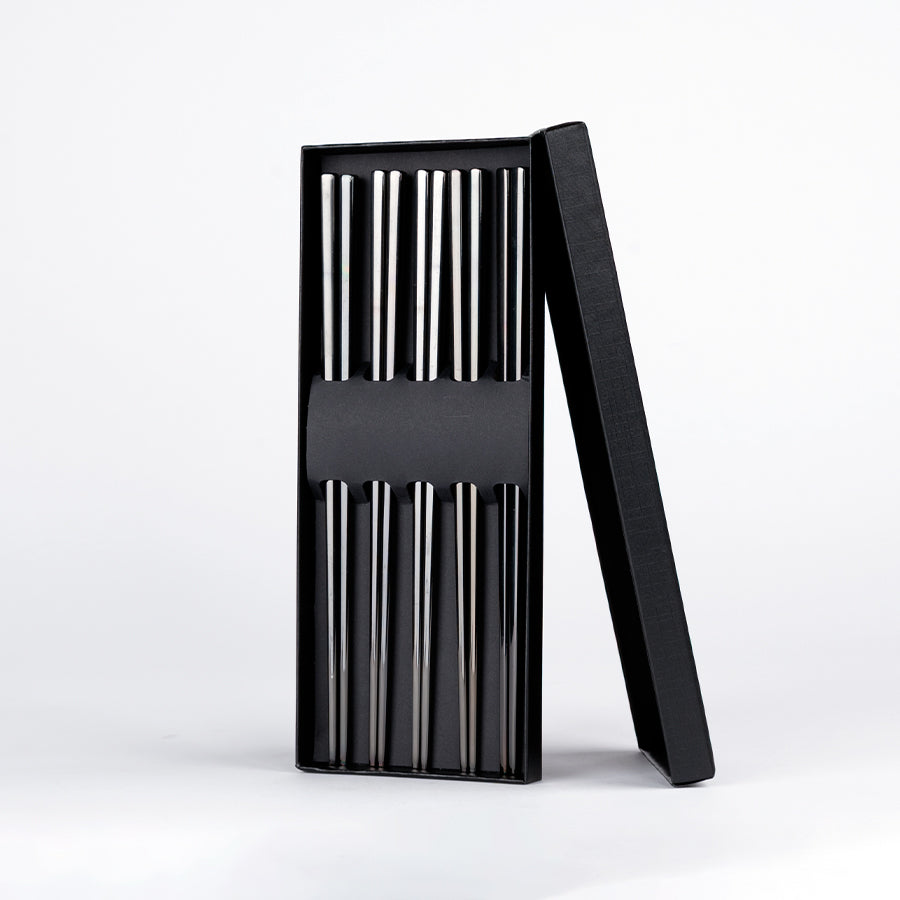 Set de 10 palitos chinos «CHOPSTICKS» de Acero inoxidable 6