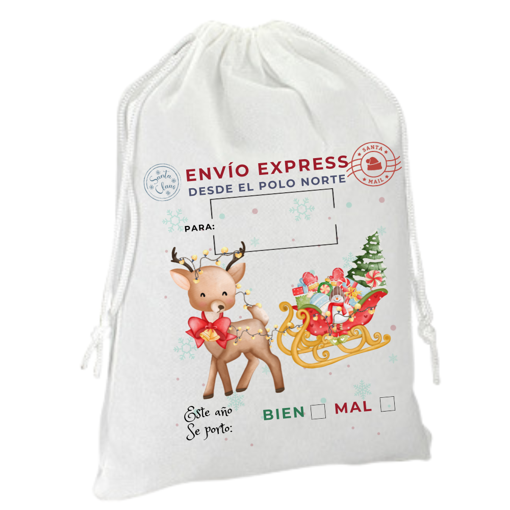 PACK 12 SACOS NAVIDEÑO DE TNT PARA ENVOLVER REGALO